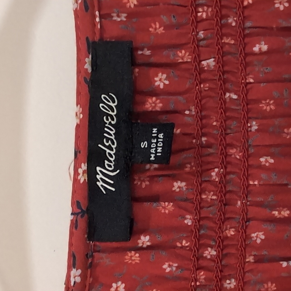 Madewell red floral mini dress, small - Picture 3 of 4